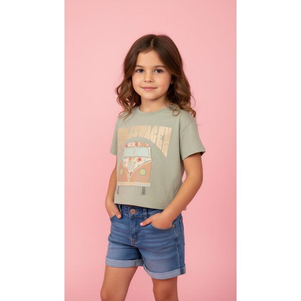 Volkswagen Kids T-Shirt‎ Size 10 Green Vintage Van Adventure Retro